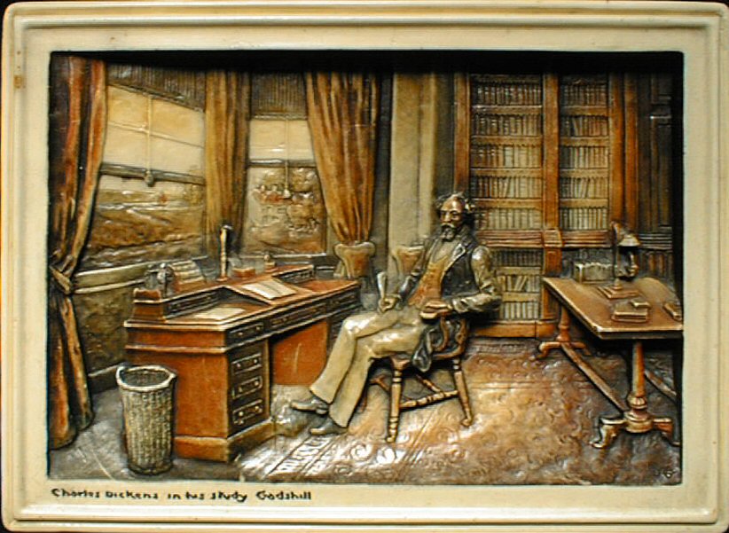 Print - Charles Dickens in his Study Gadshill
